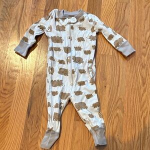 Hanna Andersson Gray 🐻 Print Kids Footie